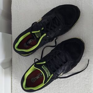 Skechers Mens Shoes Size 12. The Color Is Black With Some Lime Green.
